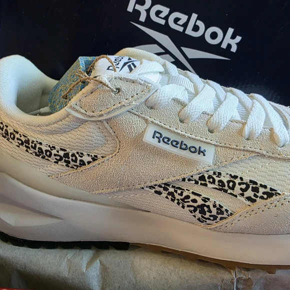 Reebok Cream and Leopard Print Sneakers - Picture 2 of 4